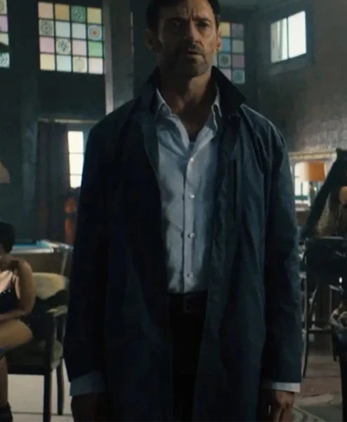 Reminiscence Hugh Jackman Mid Length Coat front.webp