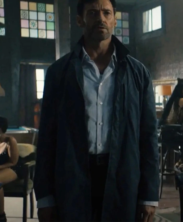 Reminiscence Hugh Jackman Mid Length Coat front.webp