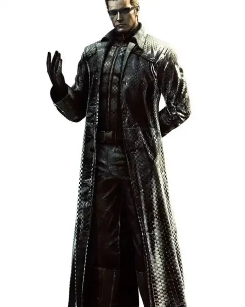 Resident Evil 5 Albert Wesker Black Leather Trench Coat.webp