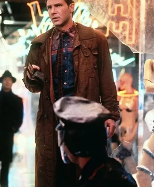 Rick Deckard Blade Runner Brown Long Coat front.webp