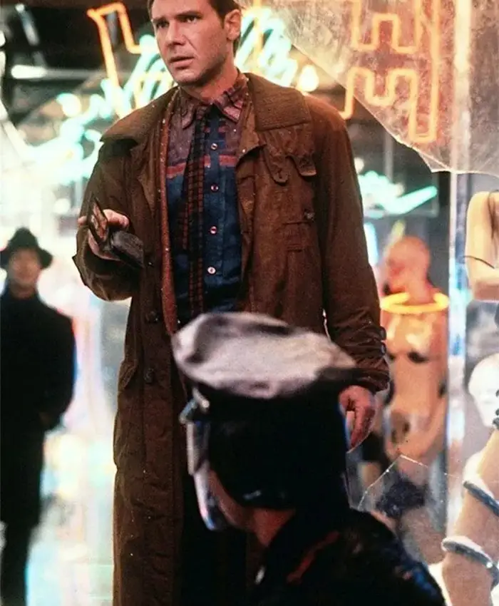 Rick Deckard Blade Runner Brown Long Coat front.webp