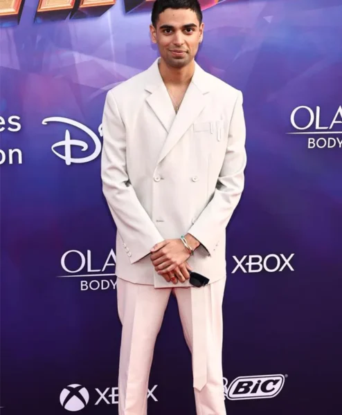 Rish Shah Ms. Marvel Event White Pea Coat frontt.webp