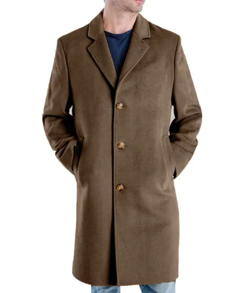 Robbing Mussolini Pietro Castellitto Brown Coat front shoot.webp