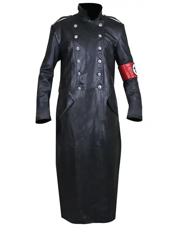 Rufus Sewell The Man in the High Castle Long Leather Coat Front.webp