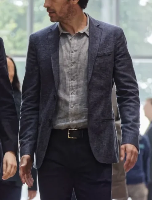Salvation Santiago Cabrera Dark Grey Blazer Coat.webp