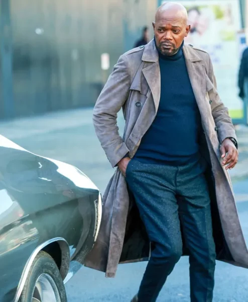 Samuel Jackson John Shaft Grey Long Coat right.webp