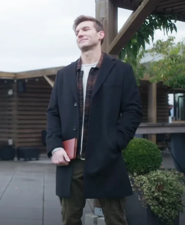 Scott Michael Foster Return to Office Black Wool Coat.webp