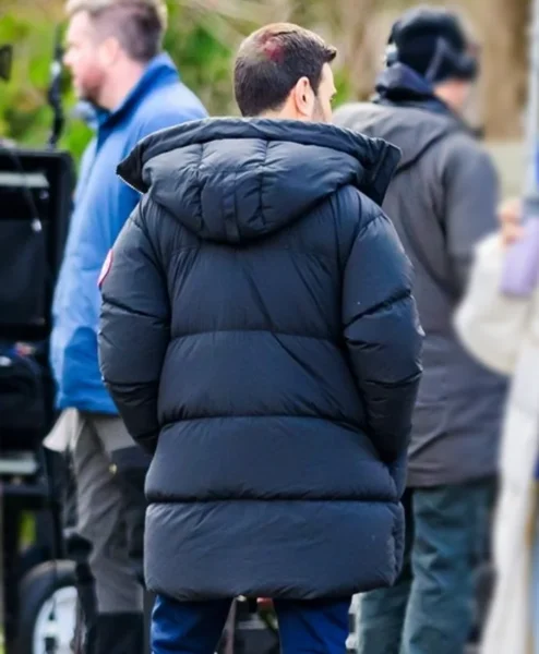 Shop Brett Goldstein Office Romance Black Puffer Coat.webp