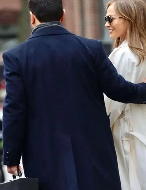 Shop Brett Goldstein Office Romance Blue Wool Coat.webp