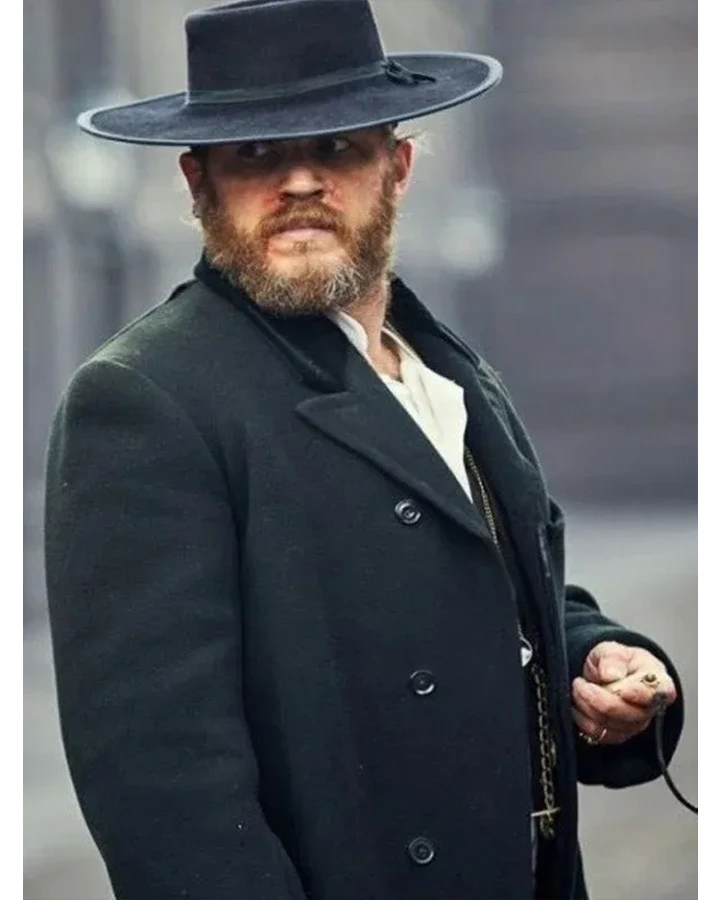 Shop Peaky Blinders Tom Hardy Black Long Trench Coat.webp