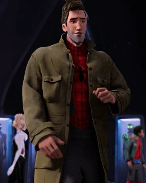 Spider Man Into The Spider Verse Peter B Parker Green Cotton Coat .webp