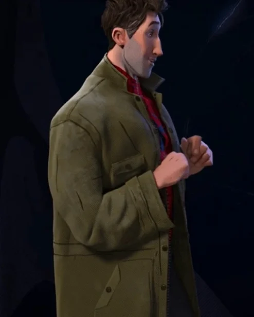 Spider Man Into The Spider Verse Peter B Parker Green Cotton Coat On Sale.webp