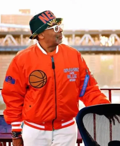 Spike Lee Basketball Finals 2026 Orange Knicks Jacket Front