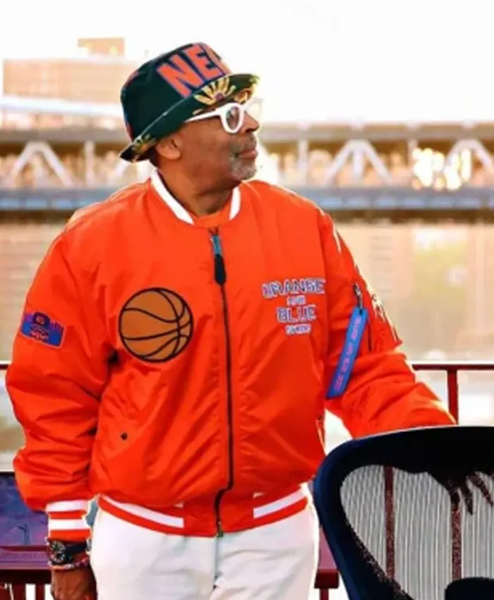 Spike Lee Basketball Finals 2026 Orange Knicks Jacket Front
