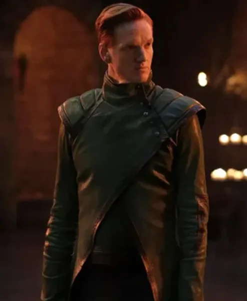 Stargirl Henry King Brainwave Green Leather Coat front.webp