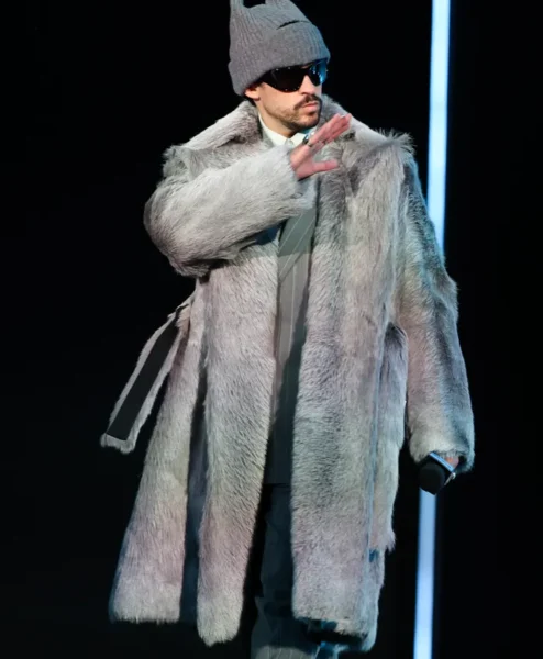 Super Bowl LX Halftime Show Bad Bunny Shearling Coat Front.webp