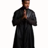 SuperFly Trevor Jackson Black Leather Long Coat front.webp