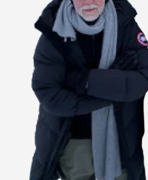 Superman James Gunn Black Puffer Coat closeup.webp
