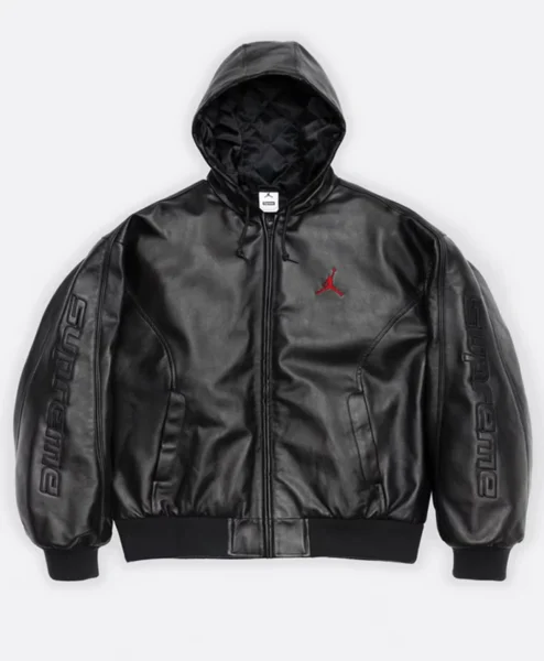 Supreme x Jordan Hooded Leather Jacket