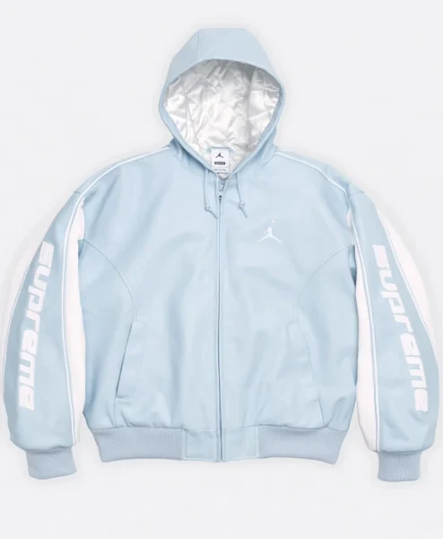 Supreme x Jordan Hooded Light Blue Jacket
