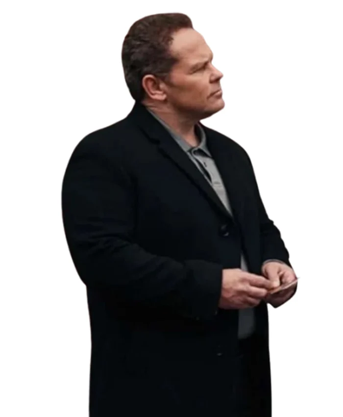 The Equalizer Kevin Chapman Black Wool Trench Coat White bg.webp