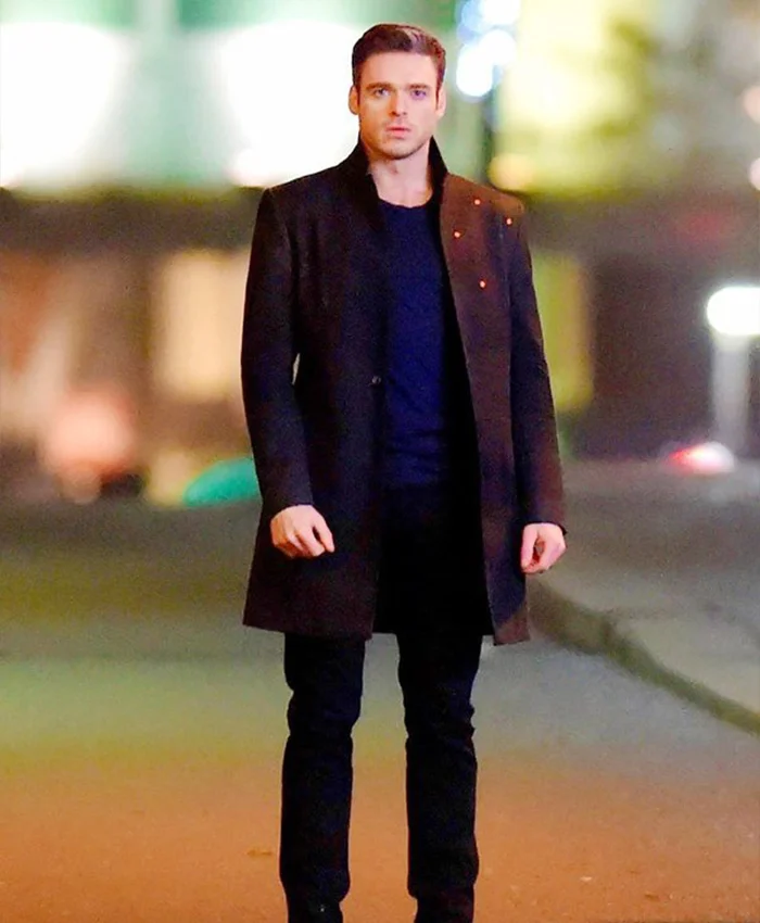 The Eternals Ikaris Mid Length Black Coat front.webp