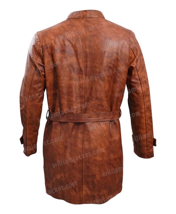 The Kingsman Duke of Oxford Brown Leather Coat For Sale.jpg