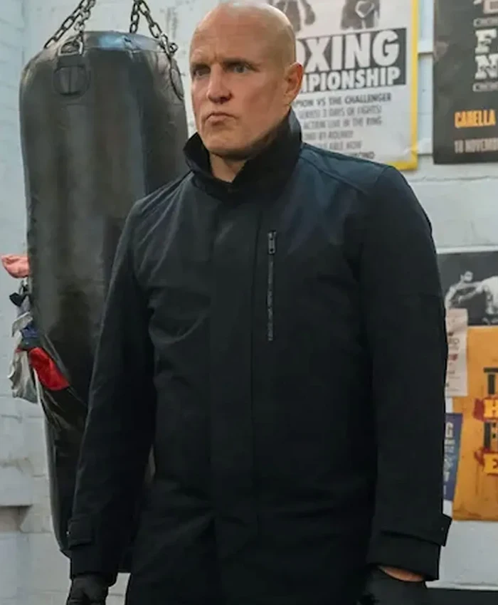 The Man from Toronto Woody Harrelson Black Coat left.webp