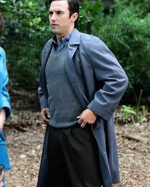 The Marvelous Mrs. Maisel Milo Ventimiglia Grey Cotton Coat.webp