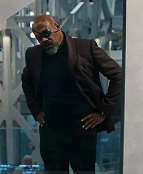 The Marvels 2023 Samuel L. Jackson Brown Coat leftt.webp