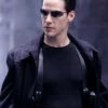 The Matrix Neo Black Cotton Trench Coat front.webp
