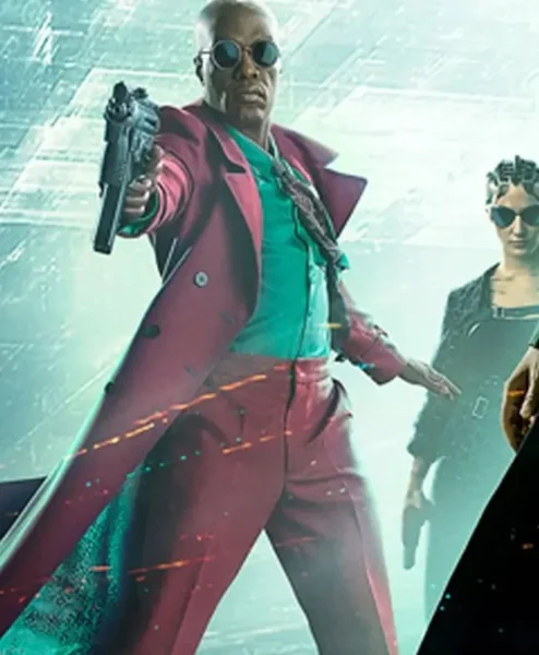 The Matrix Resurrections Morpheus Pink Long Coat right.webp