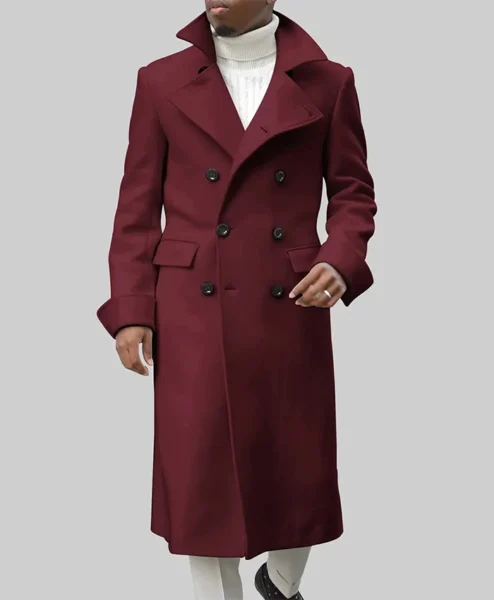 The Matrix Resurrections Morpheus Pink Long Coat shoot front.webp