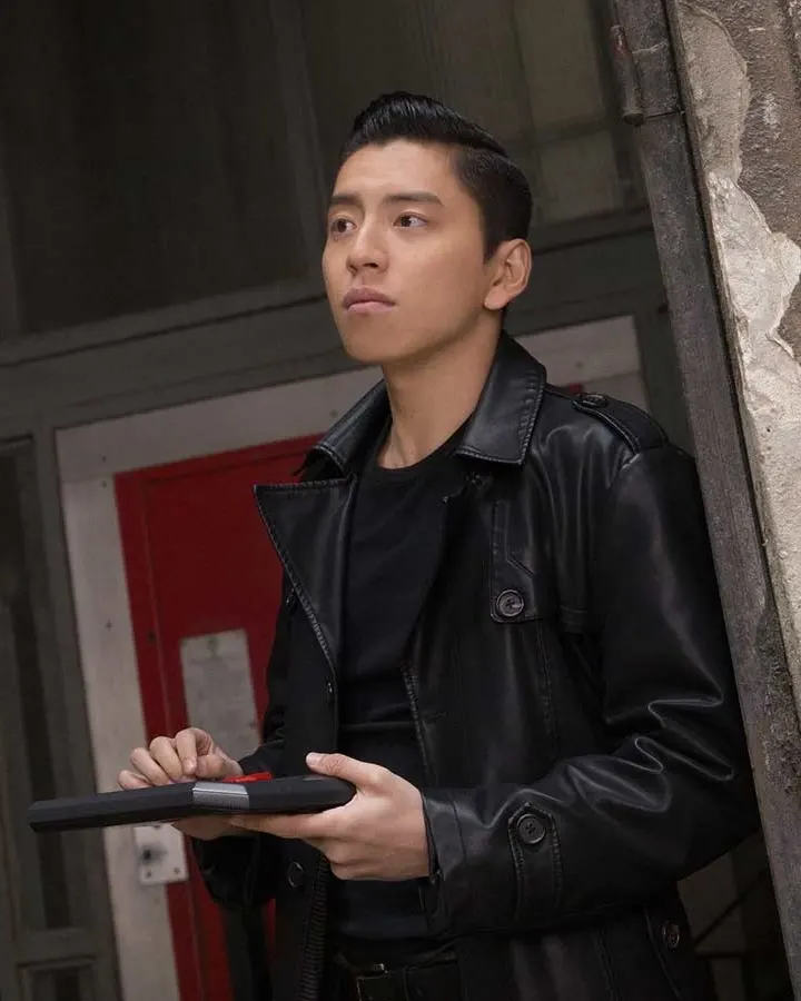 The Rookies Zhao Feng Leather Black Coat.webp