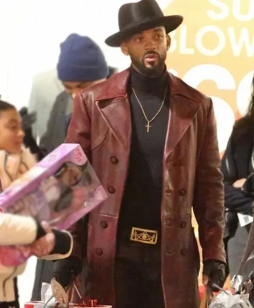 The Suicide Squad Will Smith Brown Trench Coat front.webp
