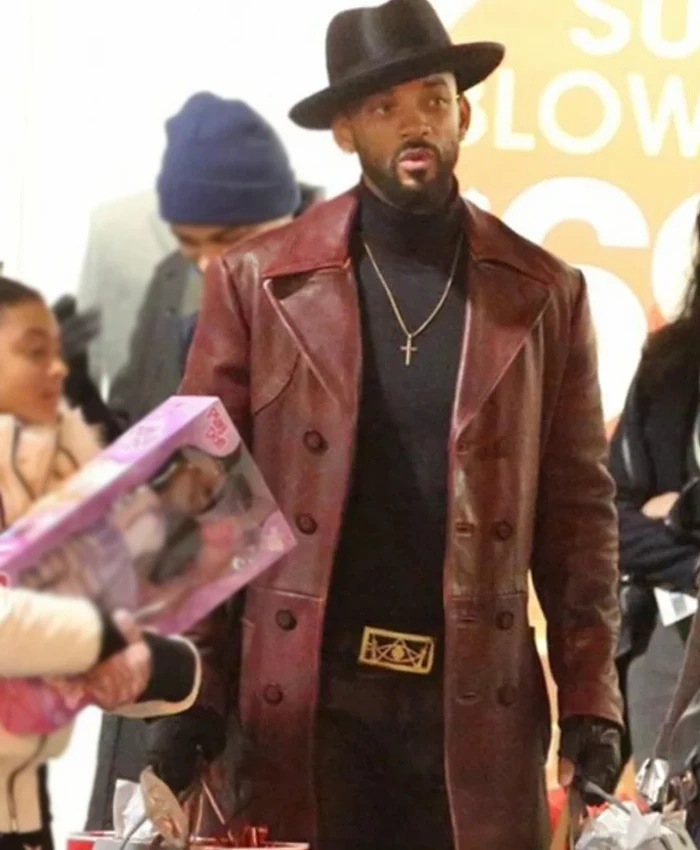 The Suicide Squad Will Smith Brown Trench Coat front.webp
