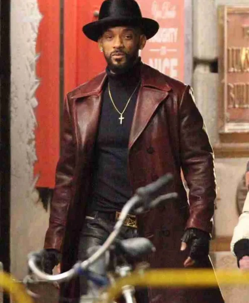The Suicide Squad Will Smith Brown Trench Coat leftt.webp