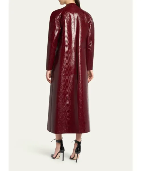 The Today Show 2026 Jennifer Lopez Leather Snake Embossed Coat Back