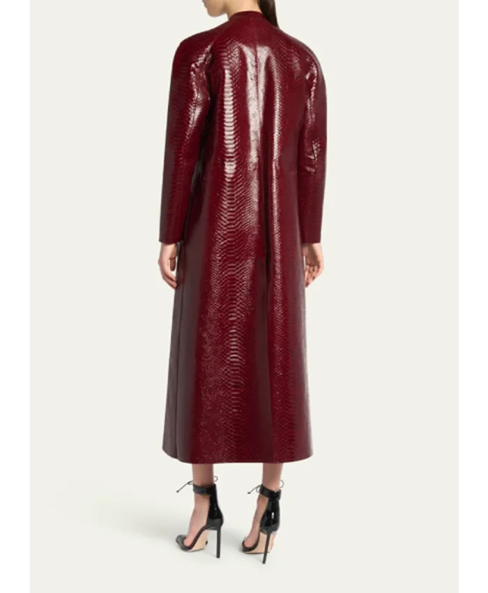 The Today Show 2026 Jennifer Lopez Leather Snake Embossed Coat Back