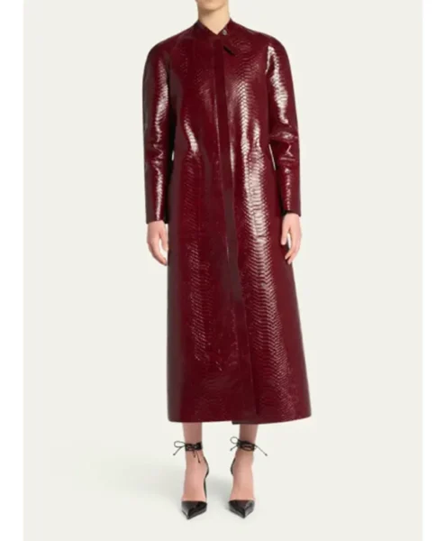 The Today Show 2026 Jennifer Lopez Leather Snake Embossed Coat Front