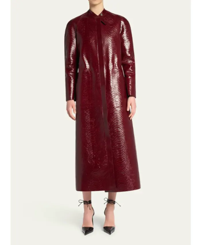 The Today Show 2026 Jennifer Lopez Leather Snake Embossed Coat Front