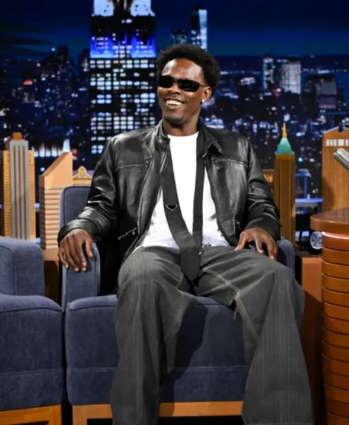 The Tonight Show Starring Jimmy Fallon Jazz Chisholm Jr. Leather Jacket For Sale