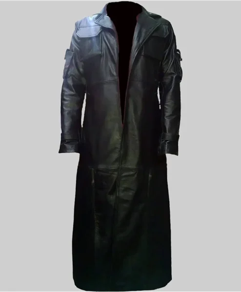 Thomas Jane The Punisher Leather Trench Coat shoot front.webp