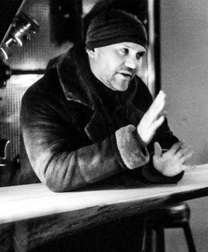 Tim Travers the Time Travelers Paradox Stimson Snead Shearling Coat For Sale.webp
