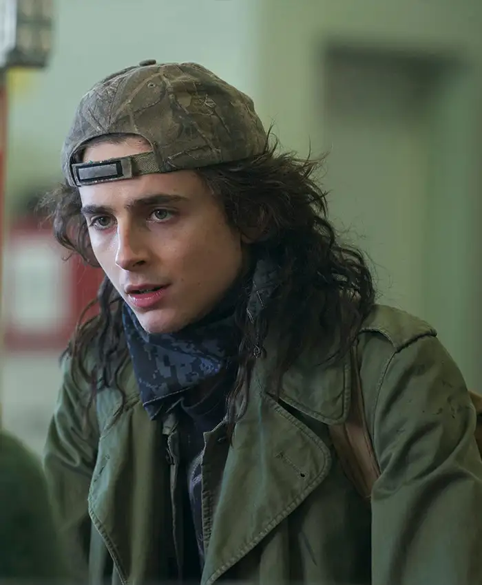 Timothee Chalamet Dont Look Up Yule Long Coat clsoeup.webp