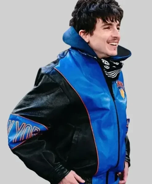 Timothee Chalamet New York Knicks Leather Jacket