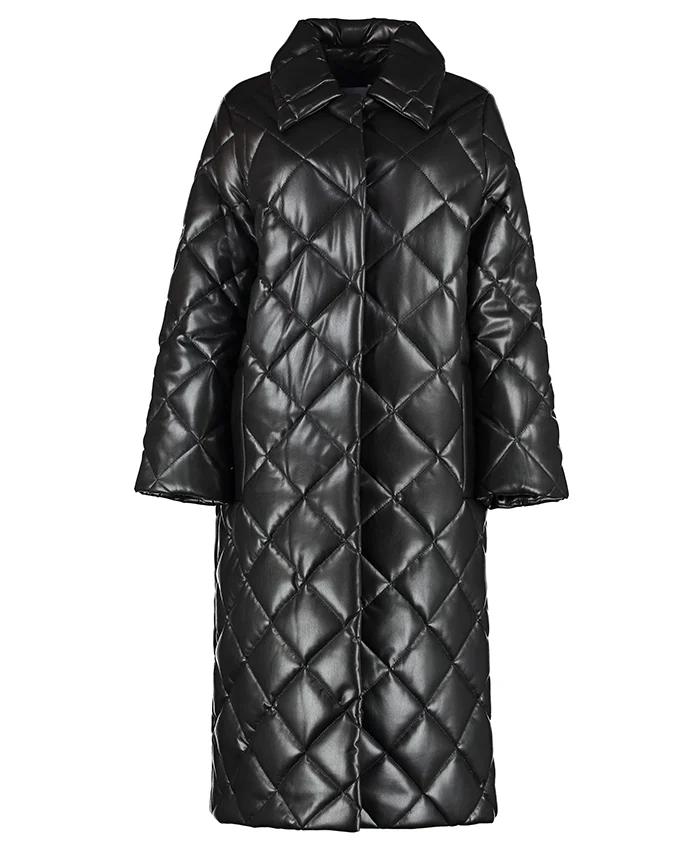 Truth Leather Quilted black Coat frontt.webp