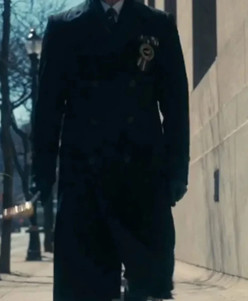 Umbrella Academy S03 Reginald Hargreeves Double Breasted Coat closeup.webp