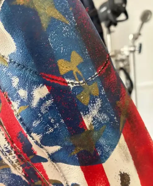 Under Armour x 424 American Flag Leather Jacket