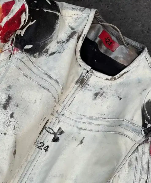 Under Armour x 424 Leather White Jacket